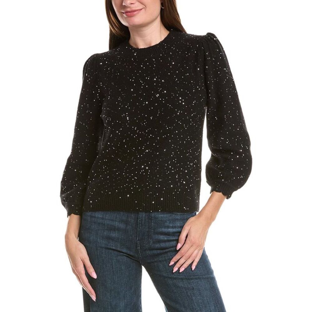 Michael Stars Womens  Deanna Femme Sleeve Sweater, Black